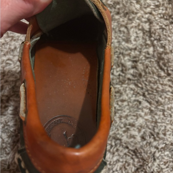 DOONEY & BOURKE Vintage Hunter green  + Brown Pebble Leather Top Boat Shoes 8 - Picture 8 of 8